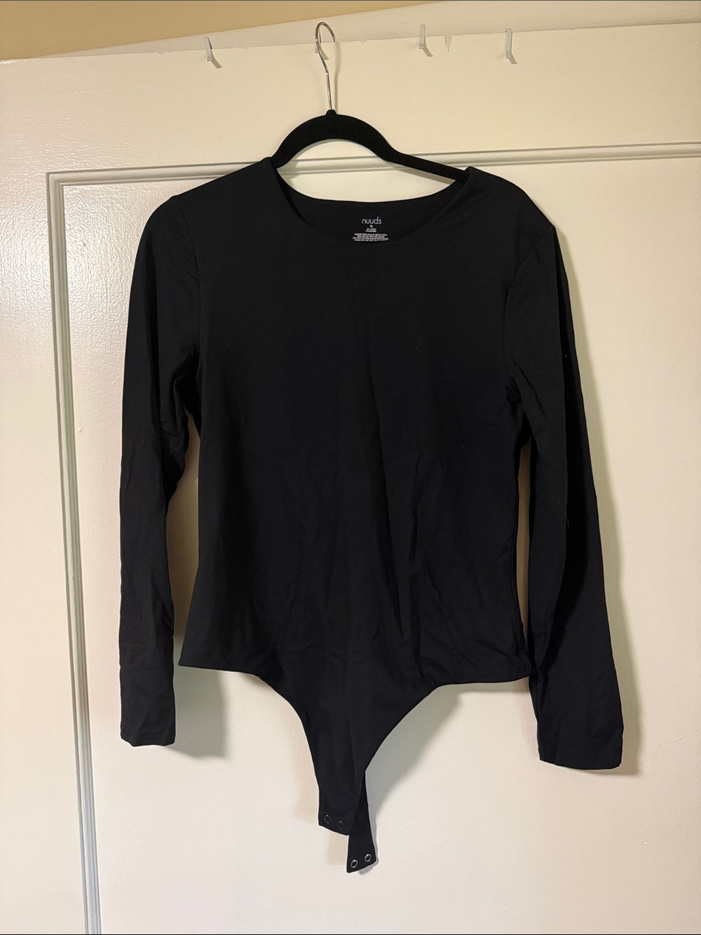 nuuds Black Long-Sleeve Crewneck Bodysuit